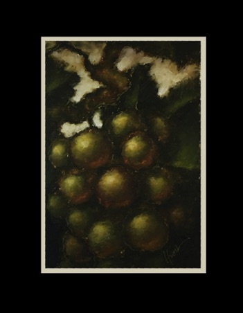 "Under the Vines" Shiva Paintstik on watercolor paper. 5" x 7.5" (inches). $400.oo unframed.